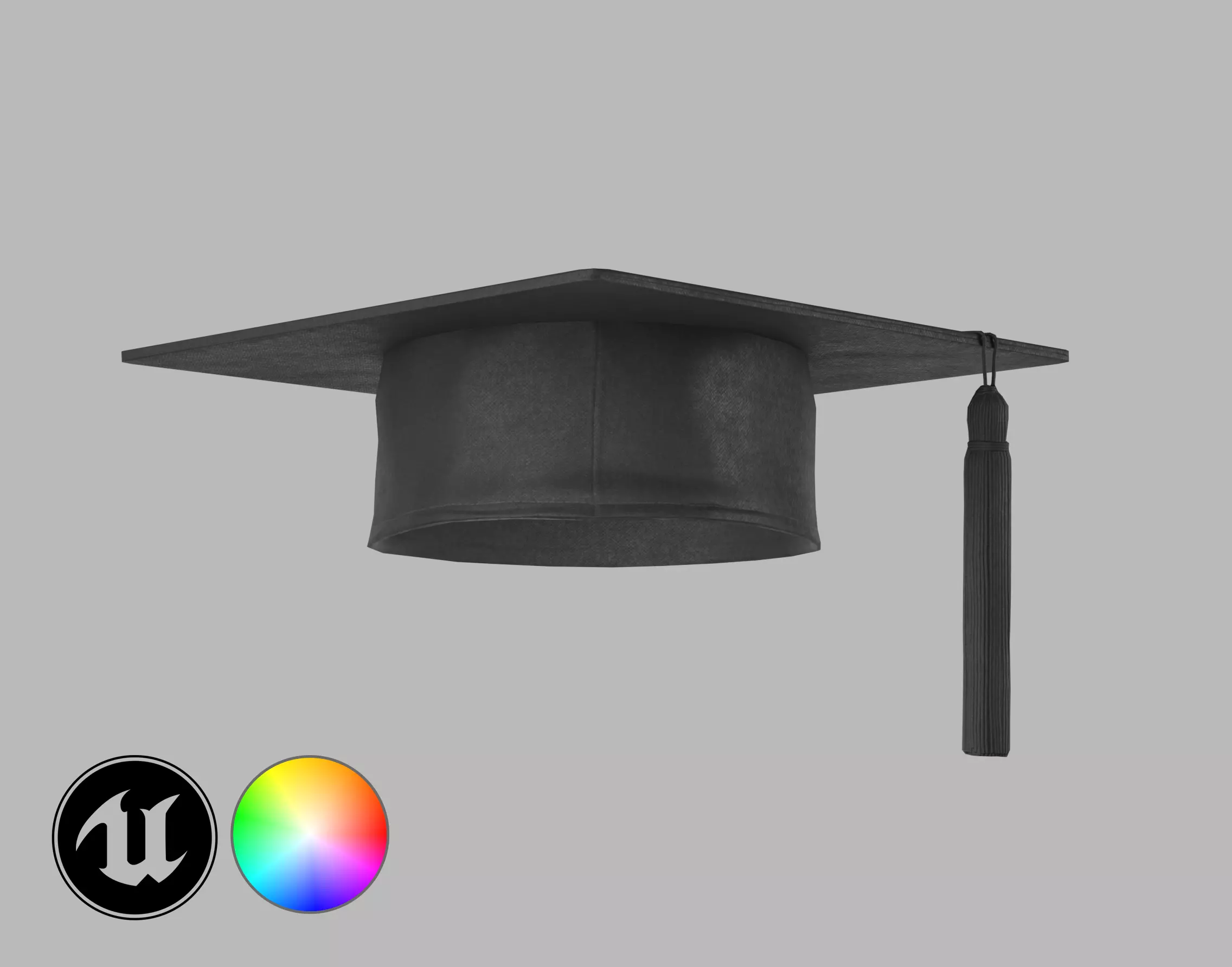 Academic Hat Free low-poly 3D model_0