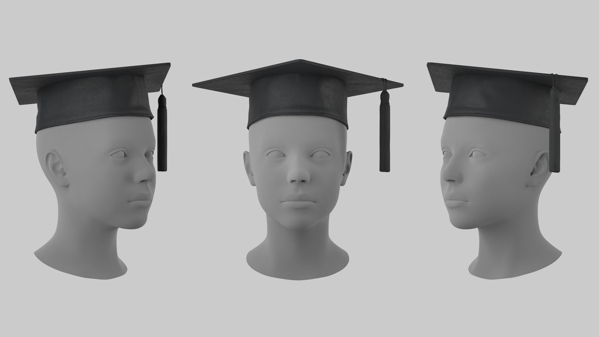 Academic Hat Free low-poly 3D model_11