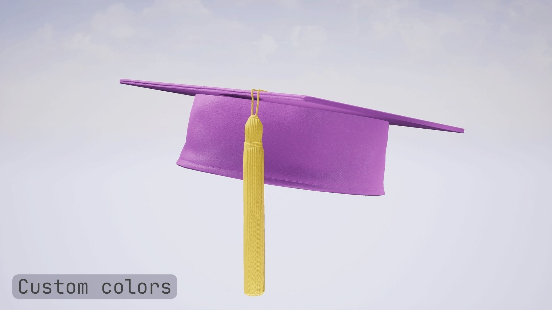 Academic Hat Free low-poly 3D model_19