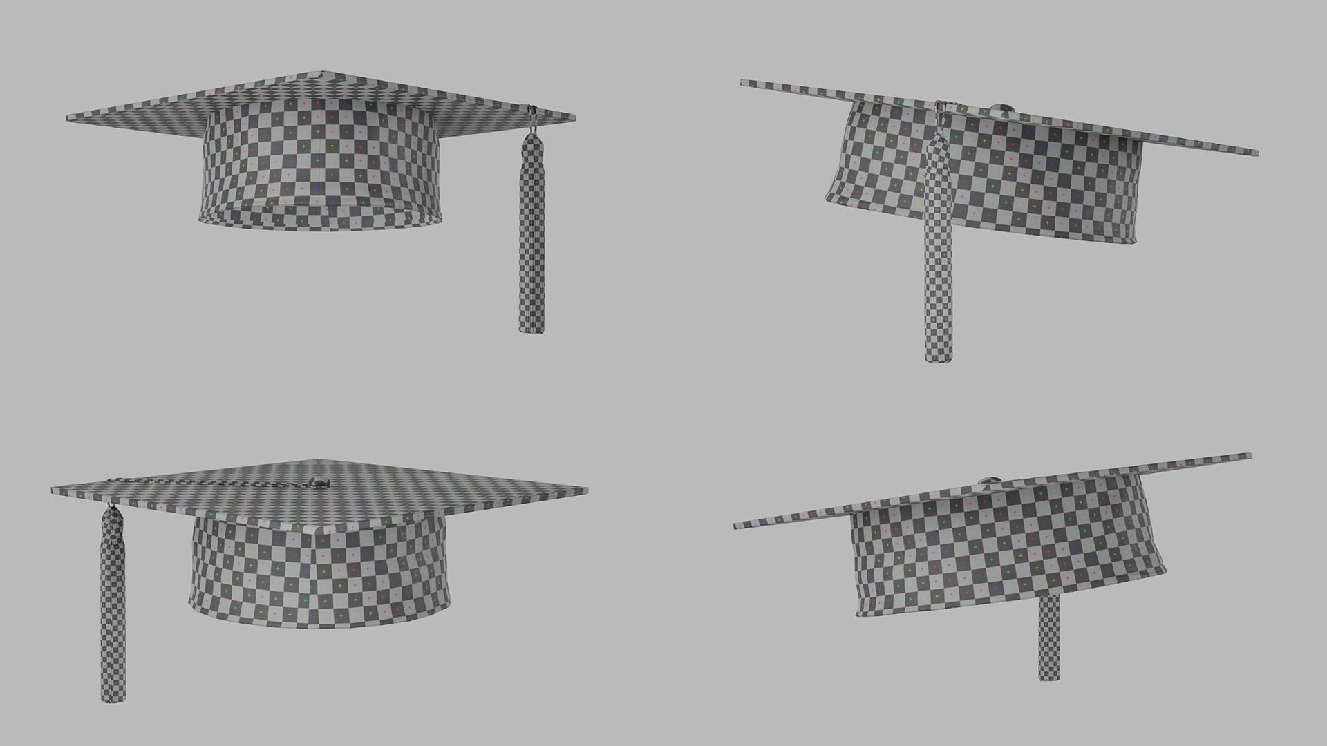 Academic Hat Free low-poly 3D model_13