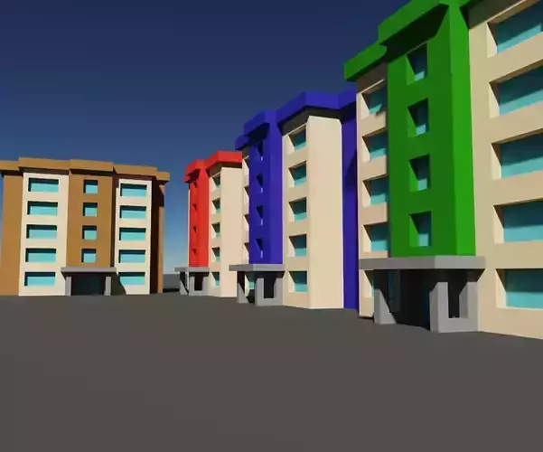 Voxel House Collection Models 9 Colors