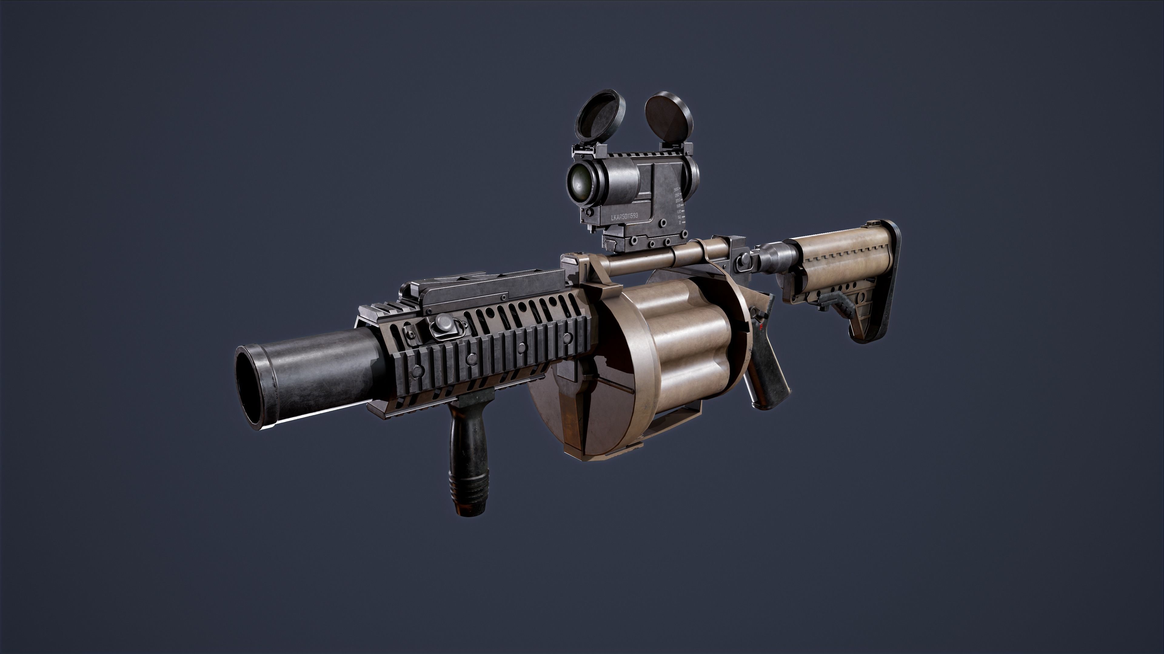 M32 MGL Low-poly 3D model_4