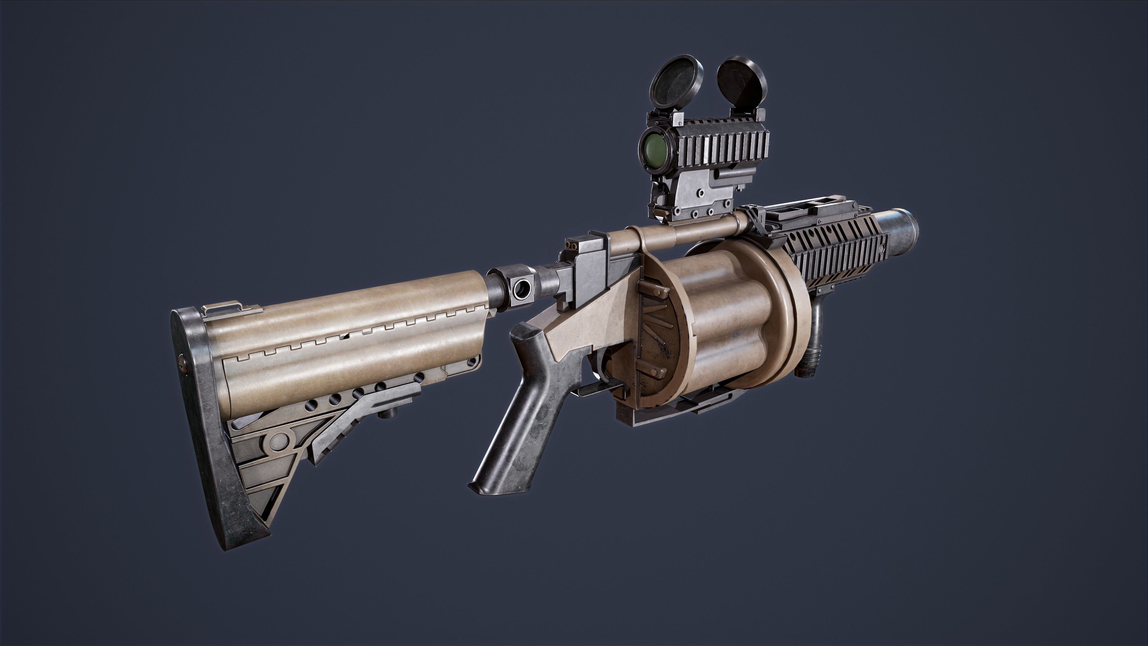 M32 MGL Low-poly 3D model_7