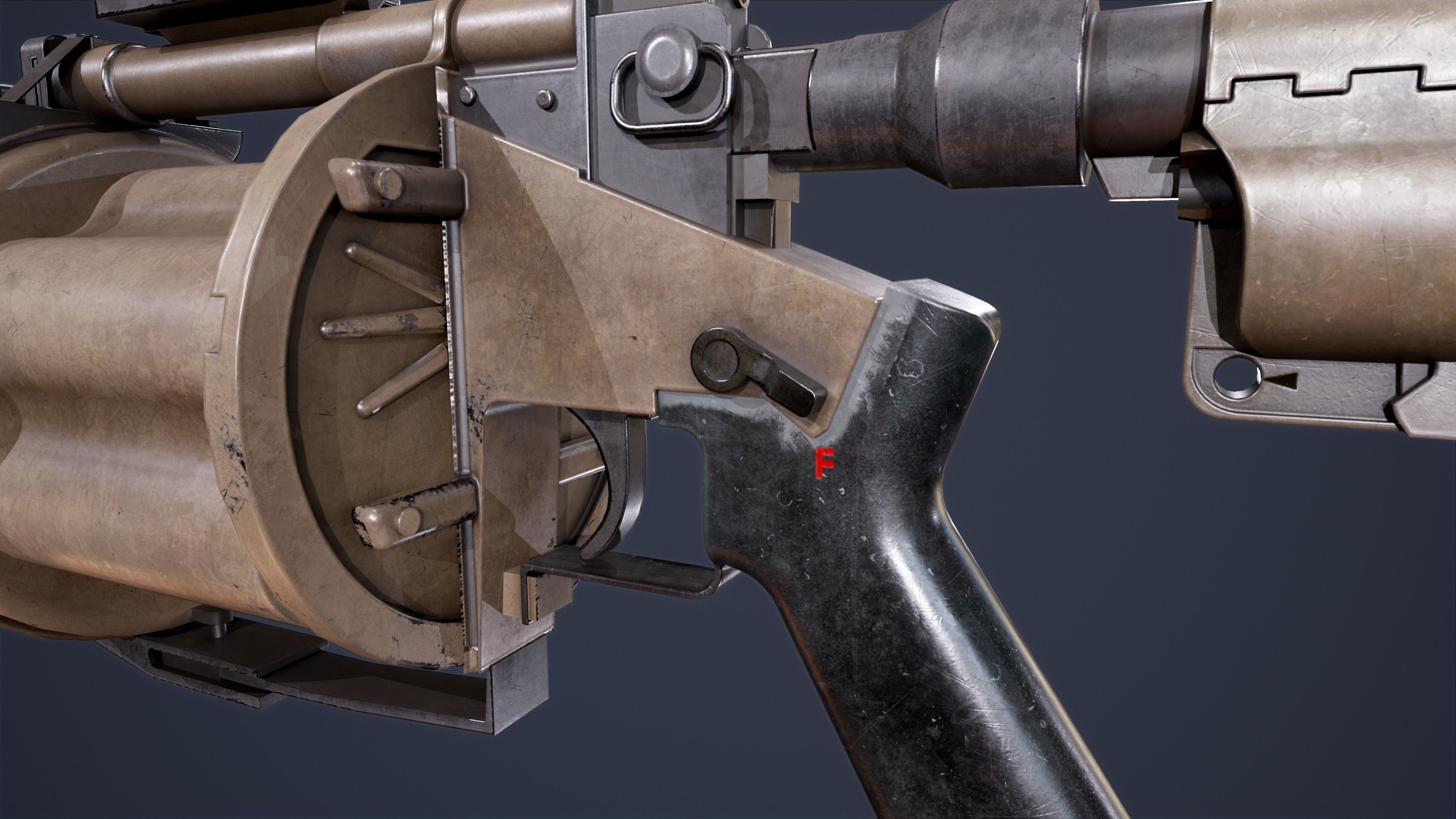 M32 MGL Low-poly 3D model_9