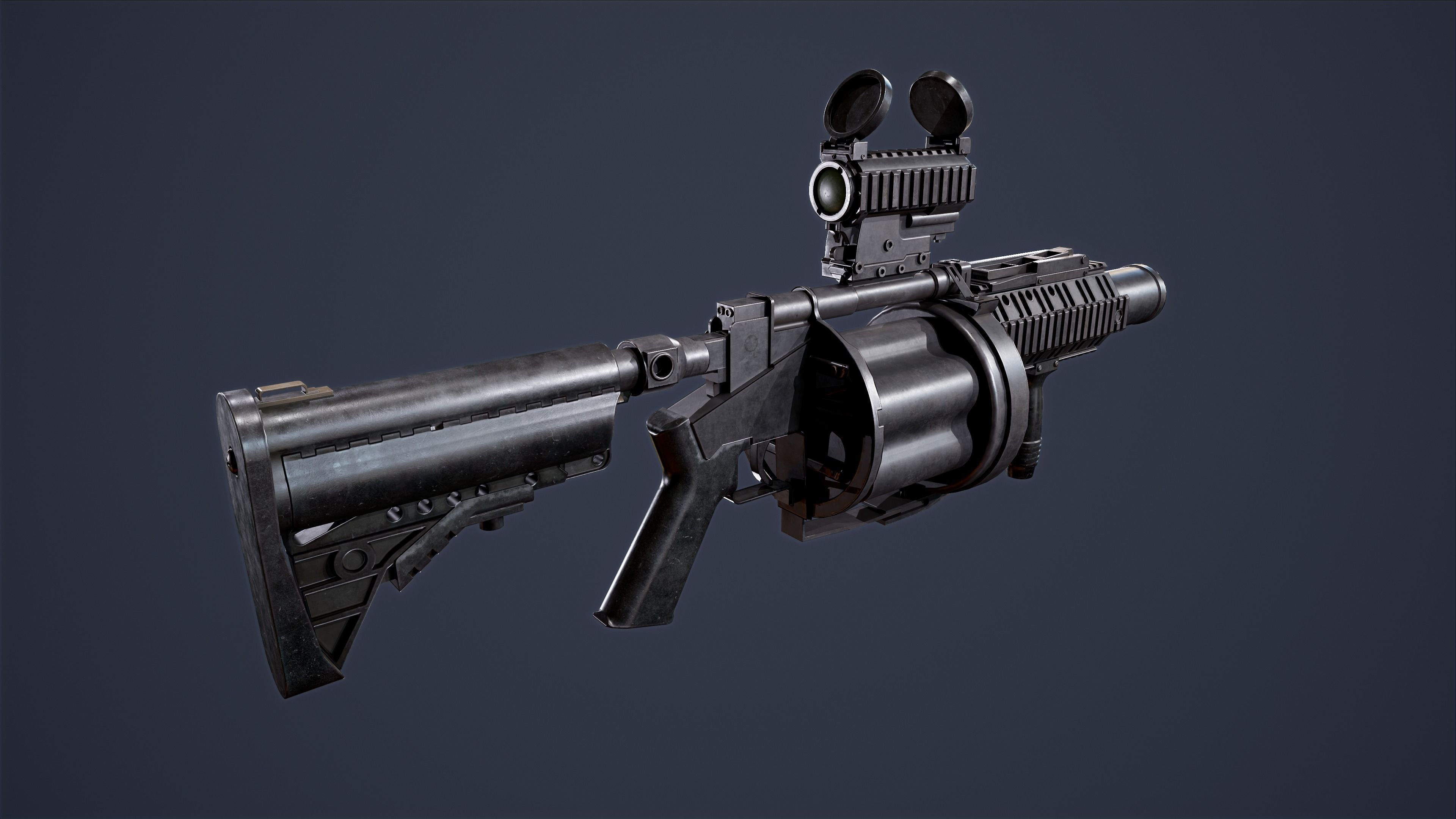 M32 MGL Low-poly 3D model_6