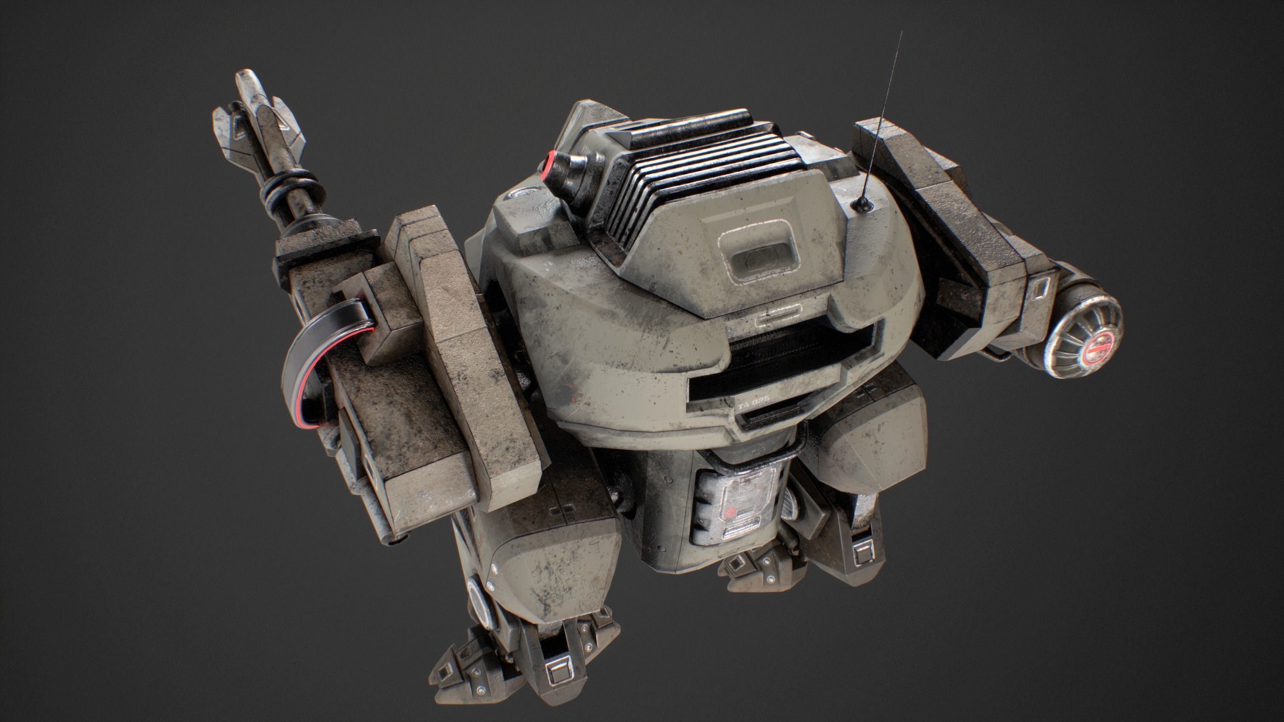 Low Poly Robot Rhino  Low-poly 3D model_4