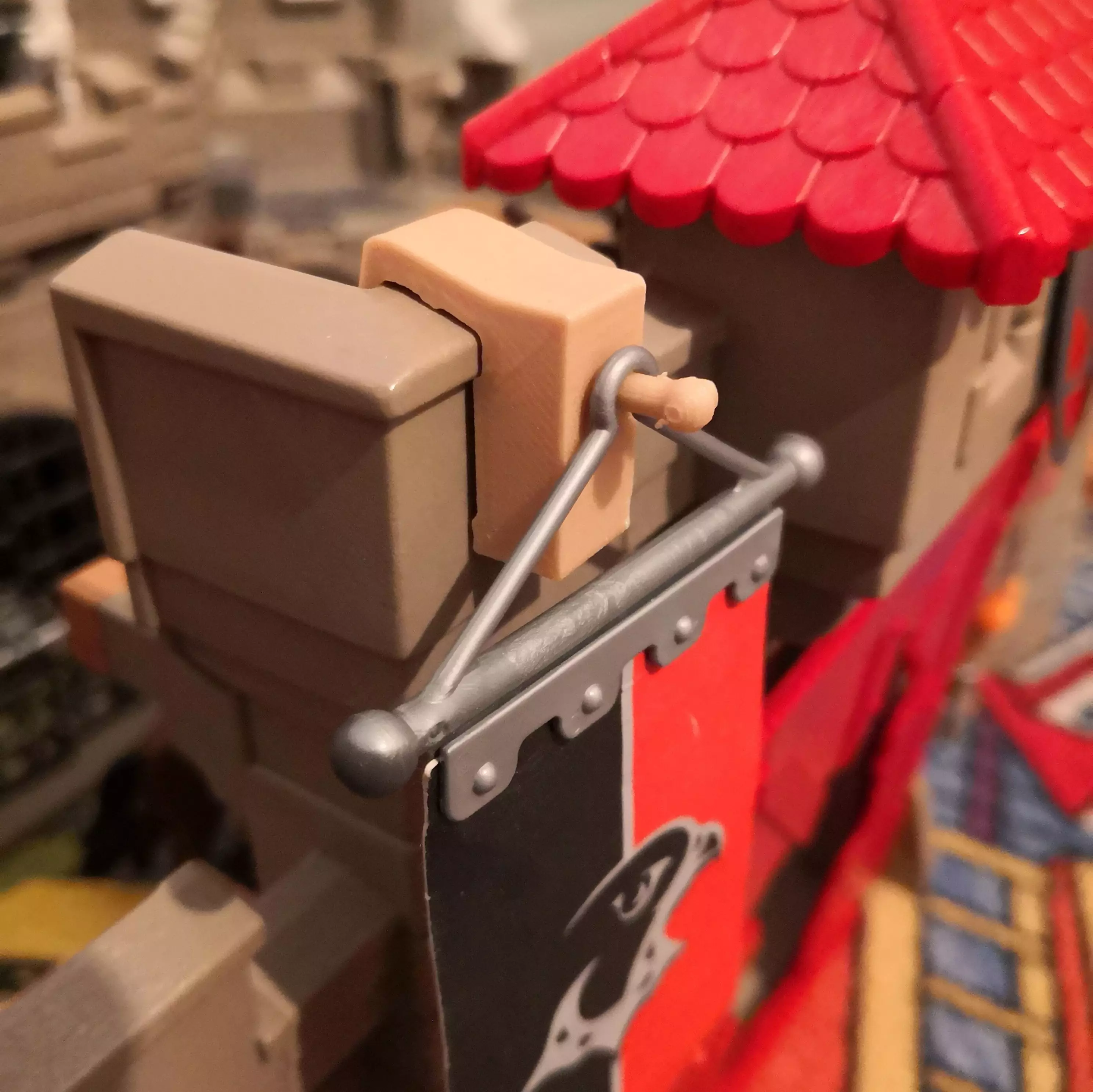 Castle flag holder for Playmobil 3D print model_0
