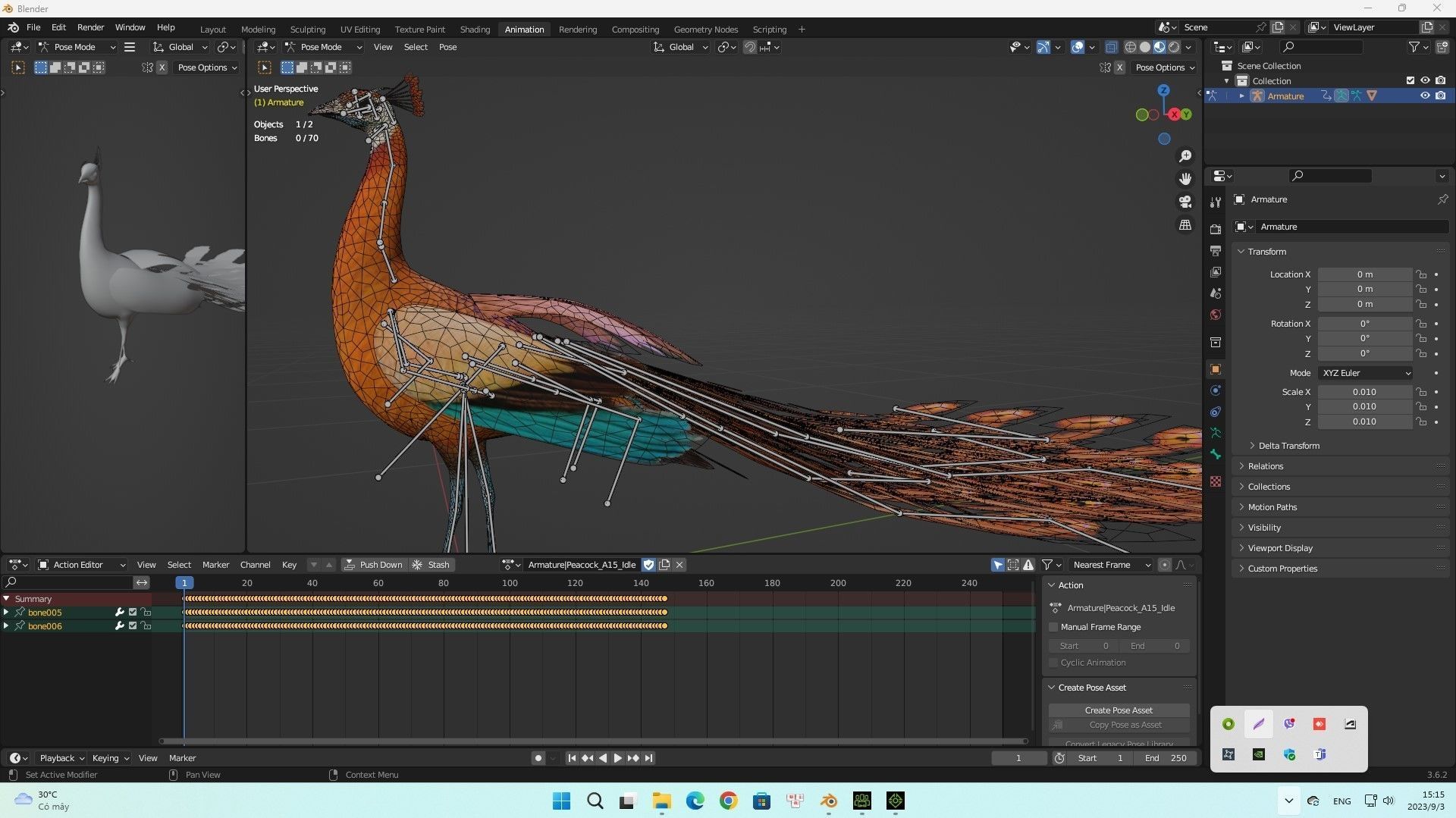 Peacock A4 3D model_10