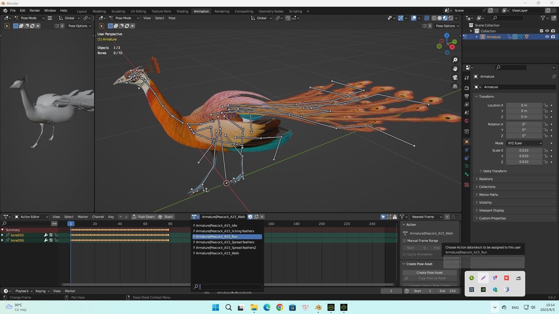 Peacock A4 3D model_9