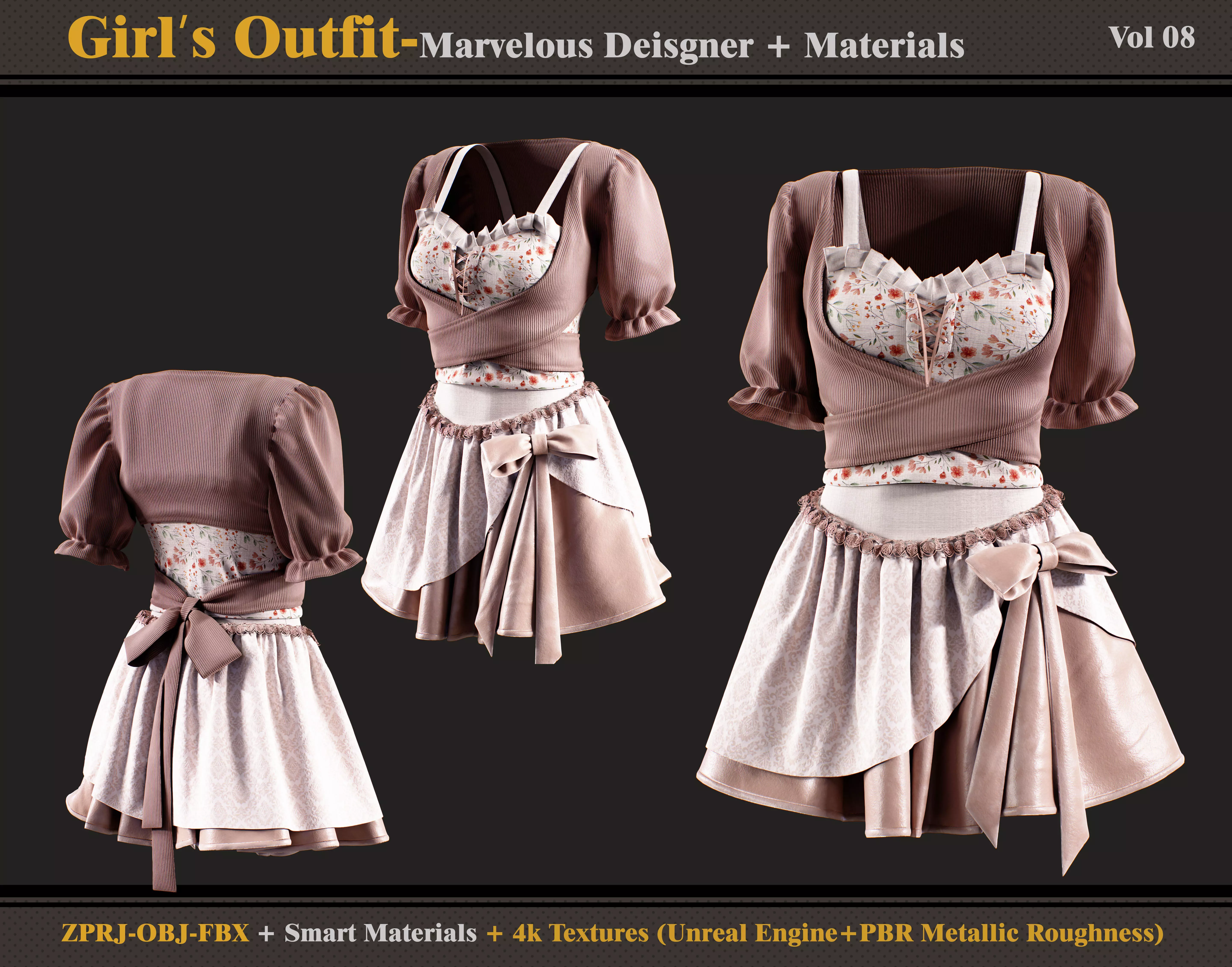 Girls Outfit-Models-Materials-Textures 3D model