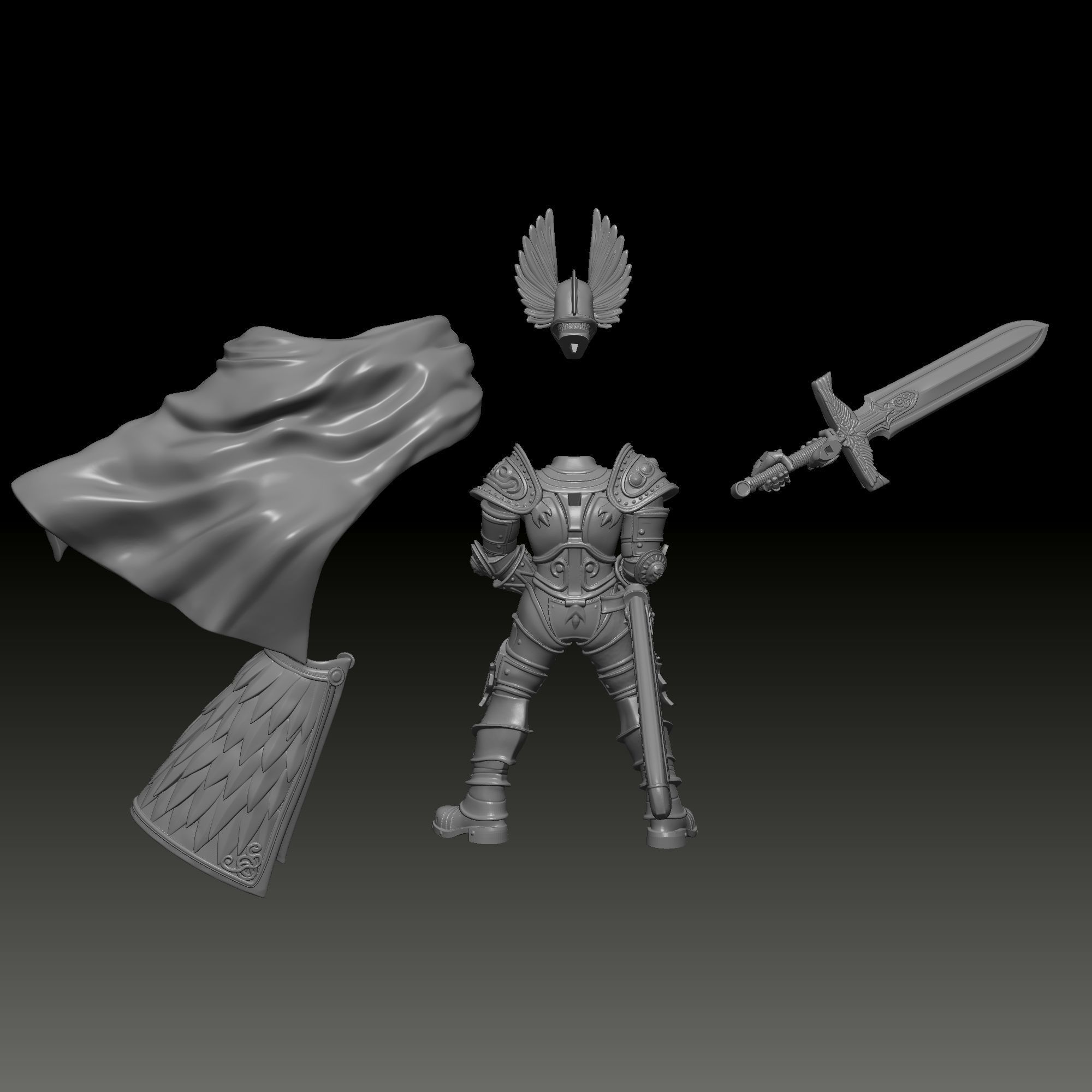 Heroes 5 Nicolai Griffin title art Paladin model 3D print model_7