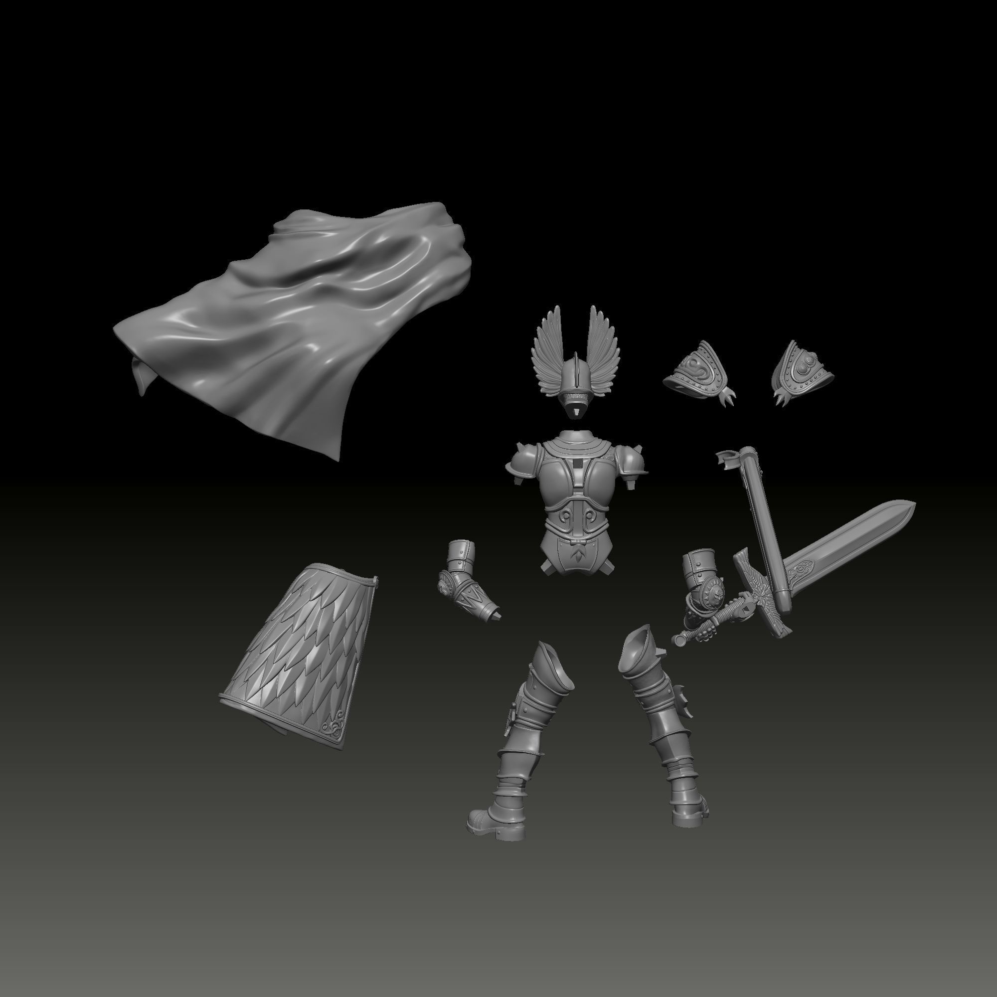 Heroes 5 Nicolai Griffin title art Paladin model 3D print model_5