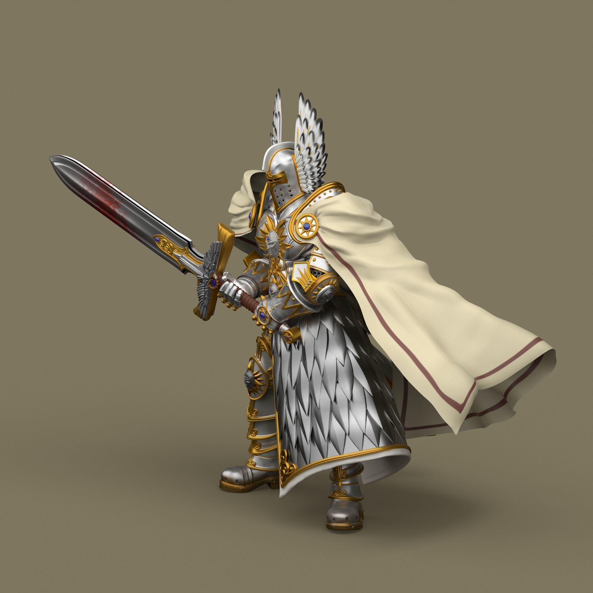 Heroes 5 Nicolai Griffin title art Paladin model 3D print model_2