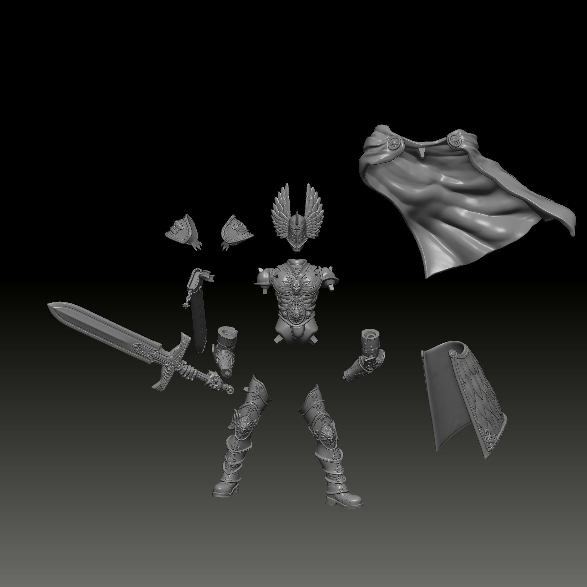 Heroes 5 Nicolai Griffin title art Paladin model 3D print model_6