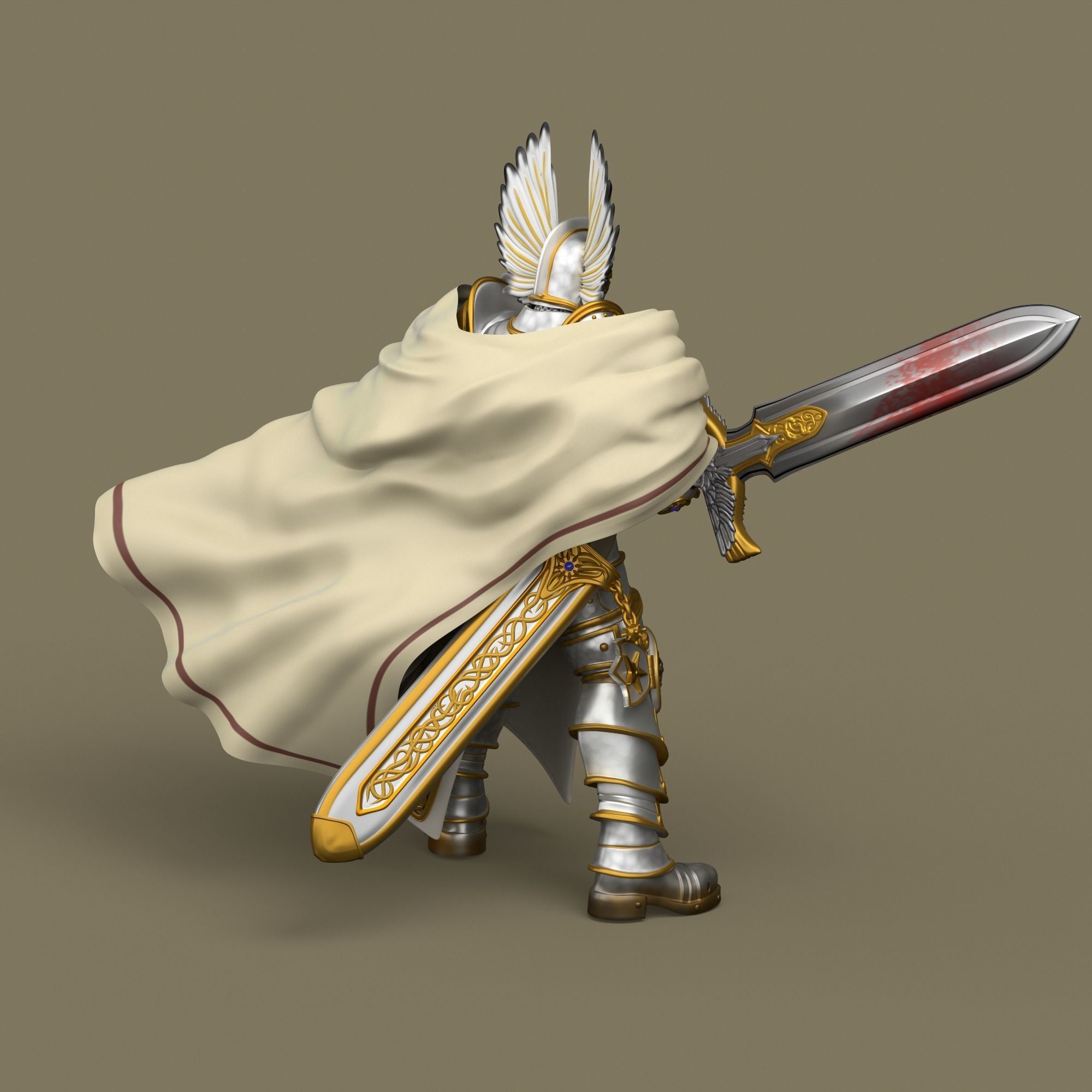 Heroes 5 Nicolai Griffin title art Paladin model 3D print model_3