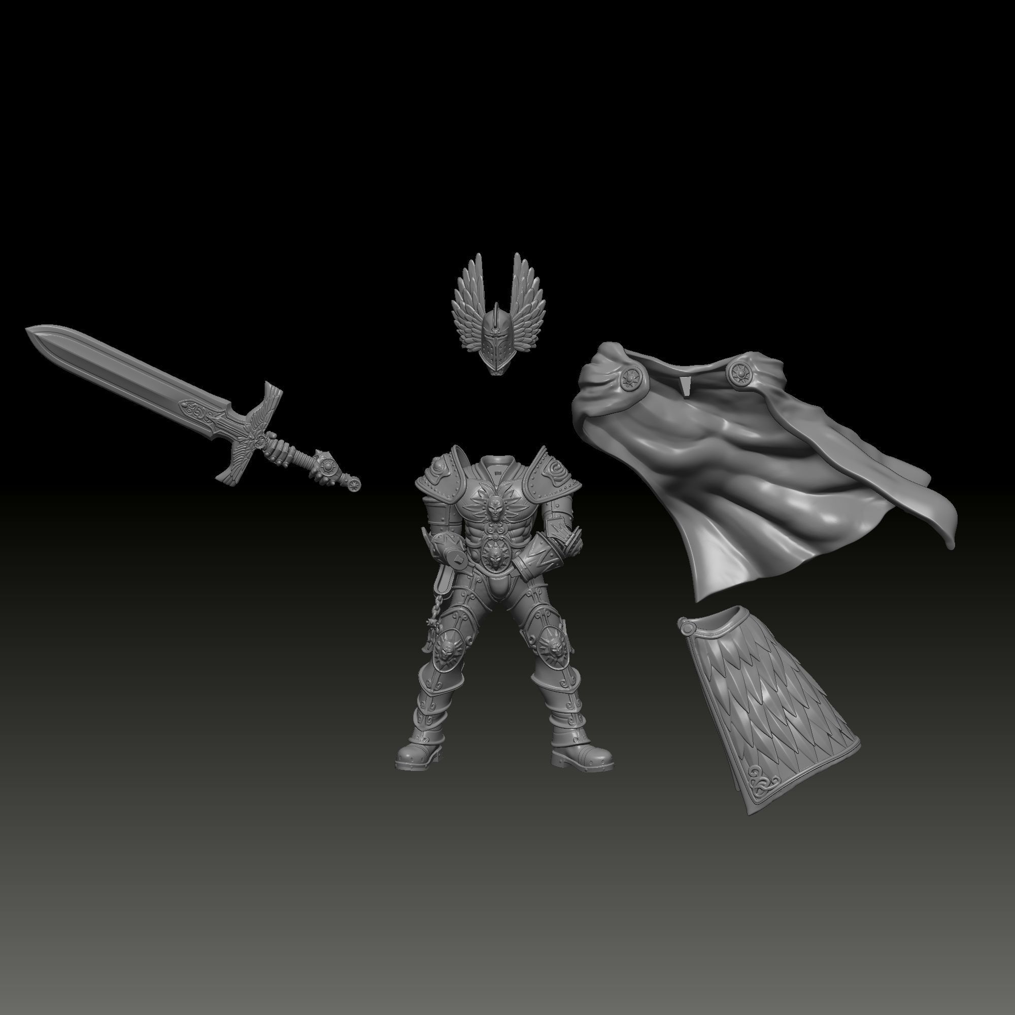 Heroes 5 Nicolai Griffin title art Paladin model 3D print model_8