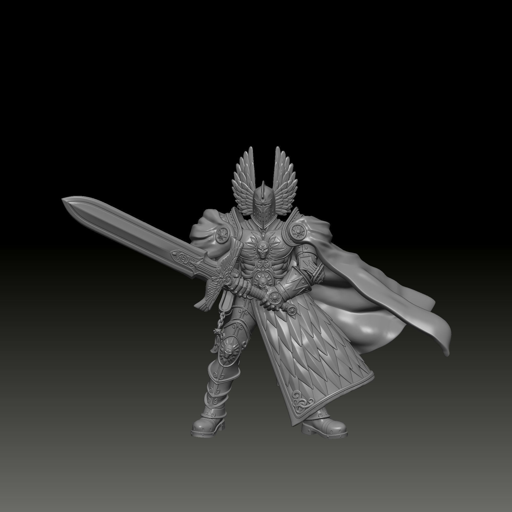 Heroes 5 Nicolai Griffin title art Paladin model 3D print model_4