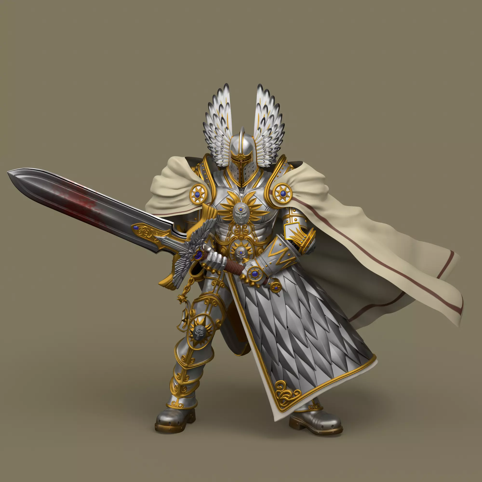 Heroes 5 Nicolai Griffin title art Paladin model 3D print model_0