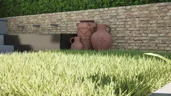 Terraced landscape garden 3D model