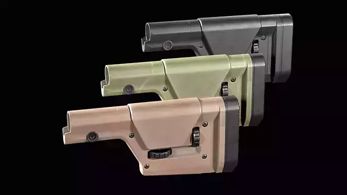AR 15 stock Magpul PRS GEN3 Low-poly 3D model