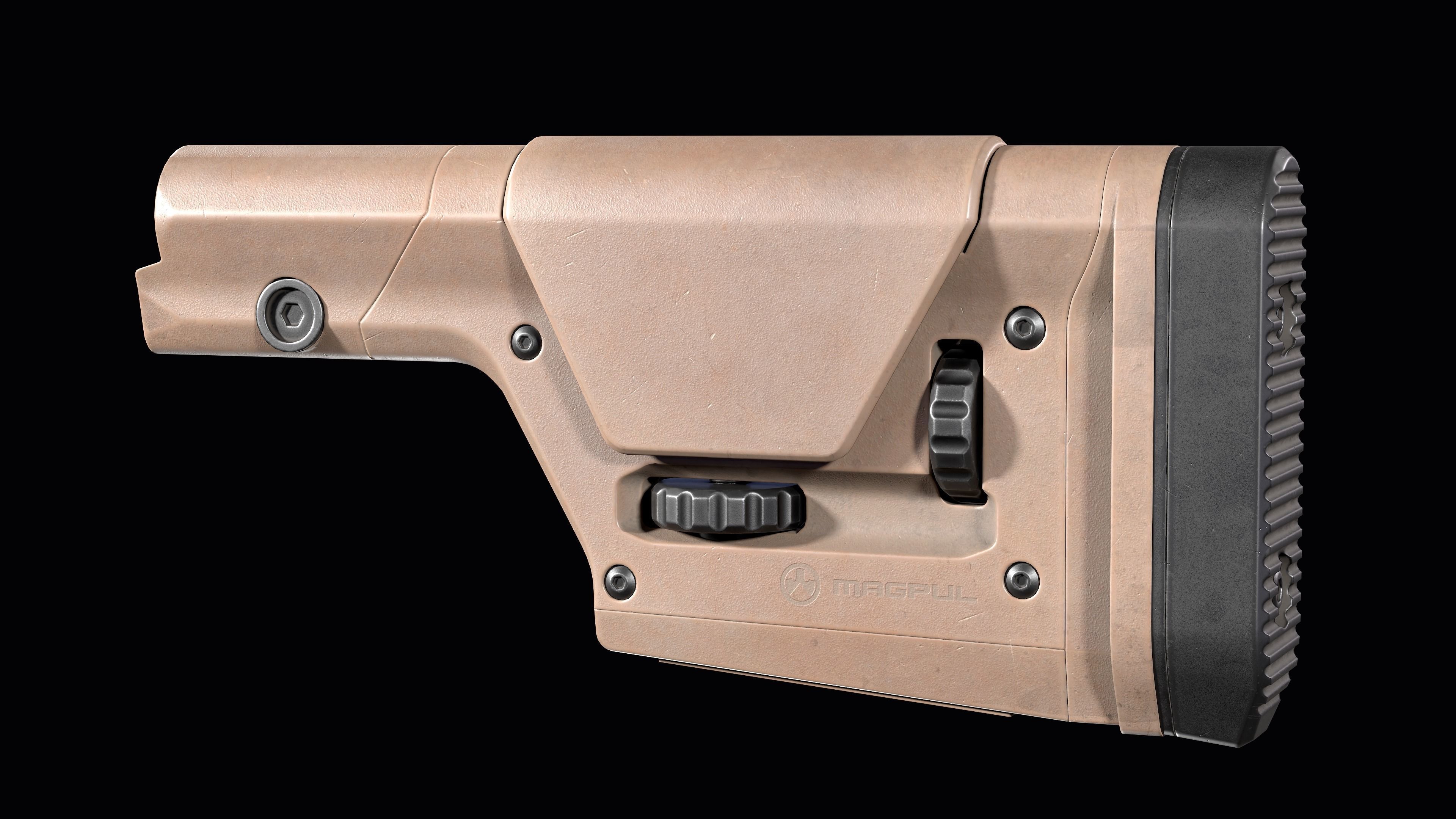 AR 15 stock Magpul PRS GEN3 Low-poly 3D model_8