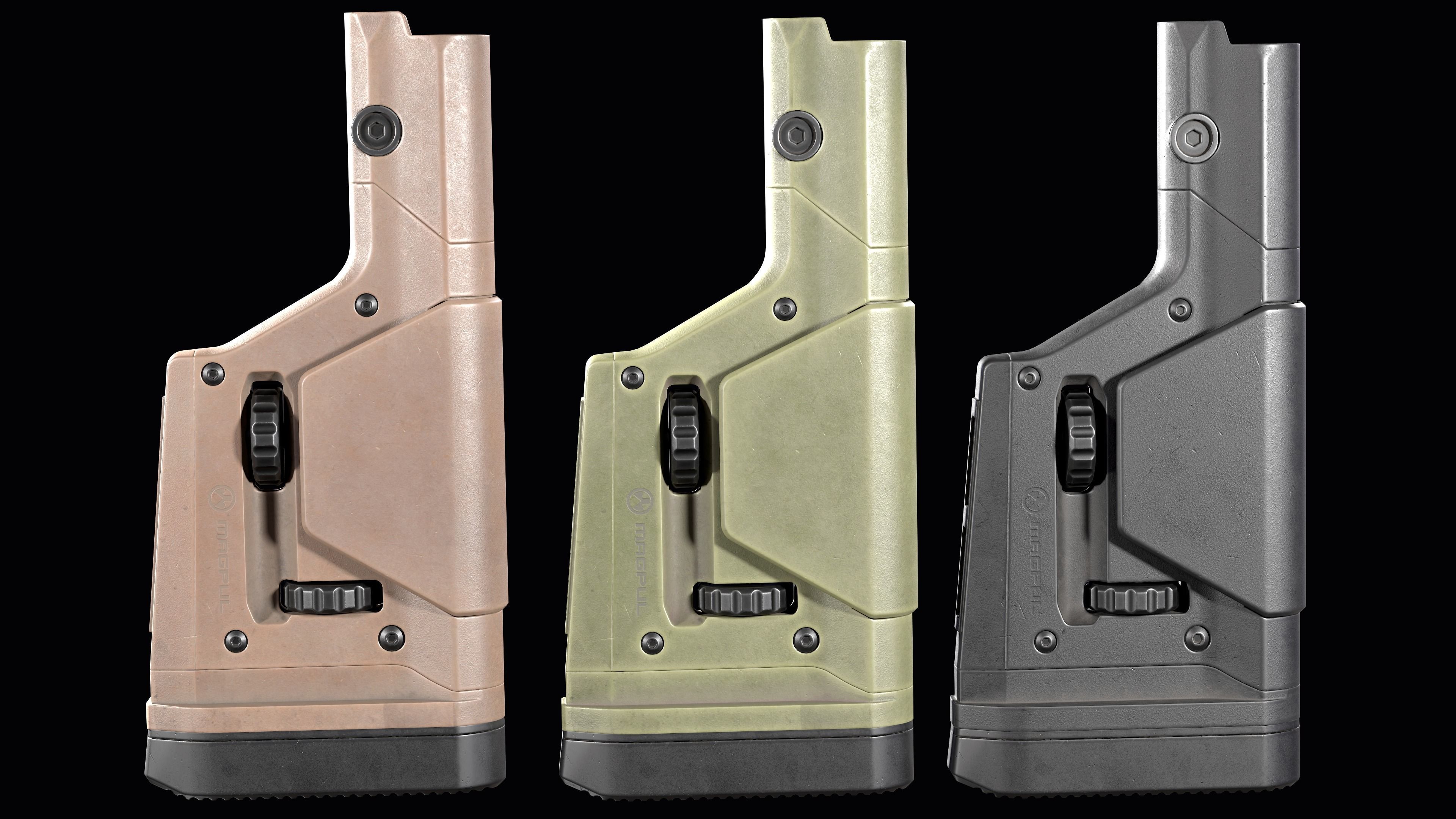 AR 15 stock Magpul PRS GEN3 Low-poly 3D model_2