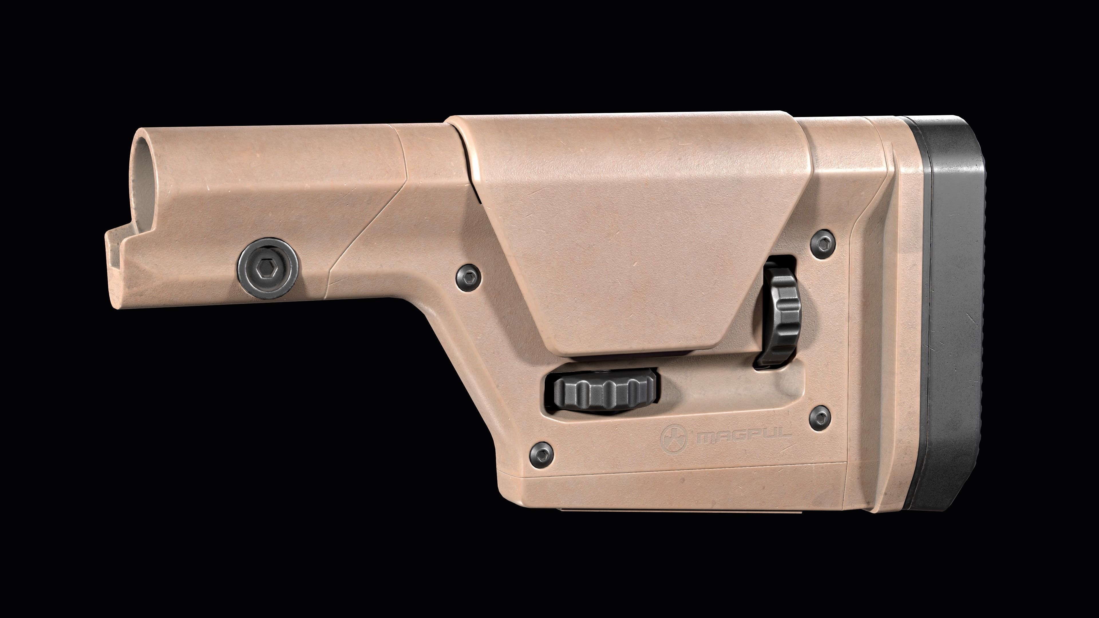 AR 15 stock Magpul PRS GEN3 Low-poly 3D model_7