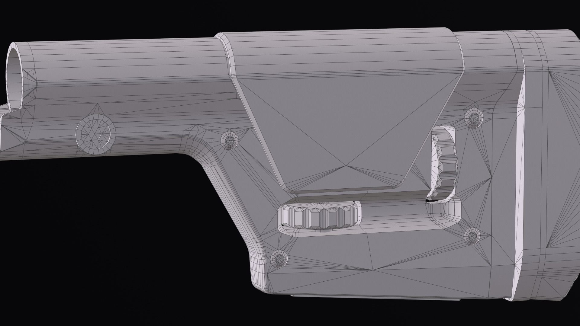 AR 15 stock Magpul PRS GEN3 Low-poly 3D model_14