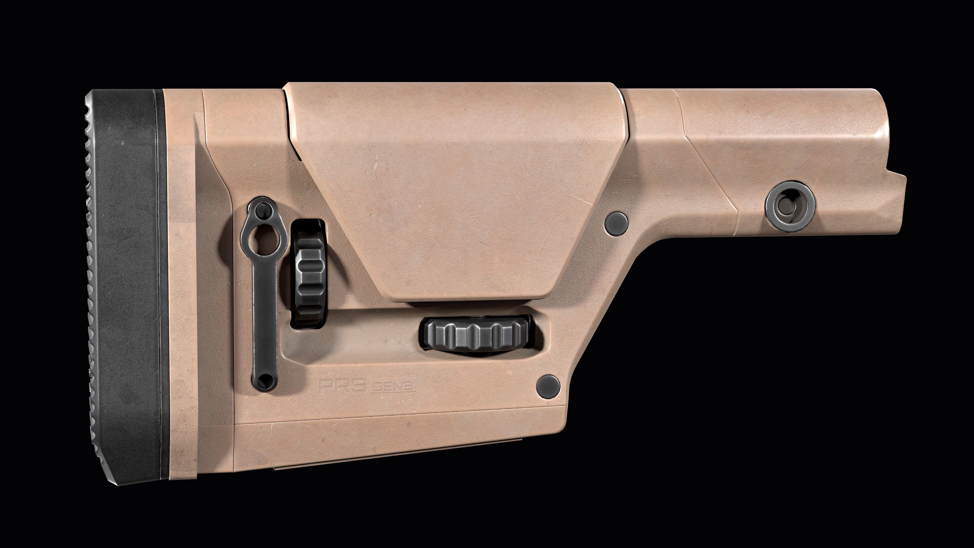 AR 15 stock Magpul PRS GEN3 Low-poly 3D model_10