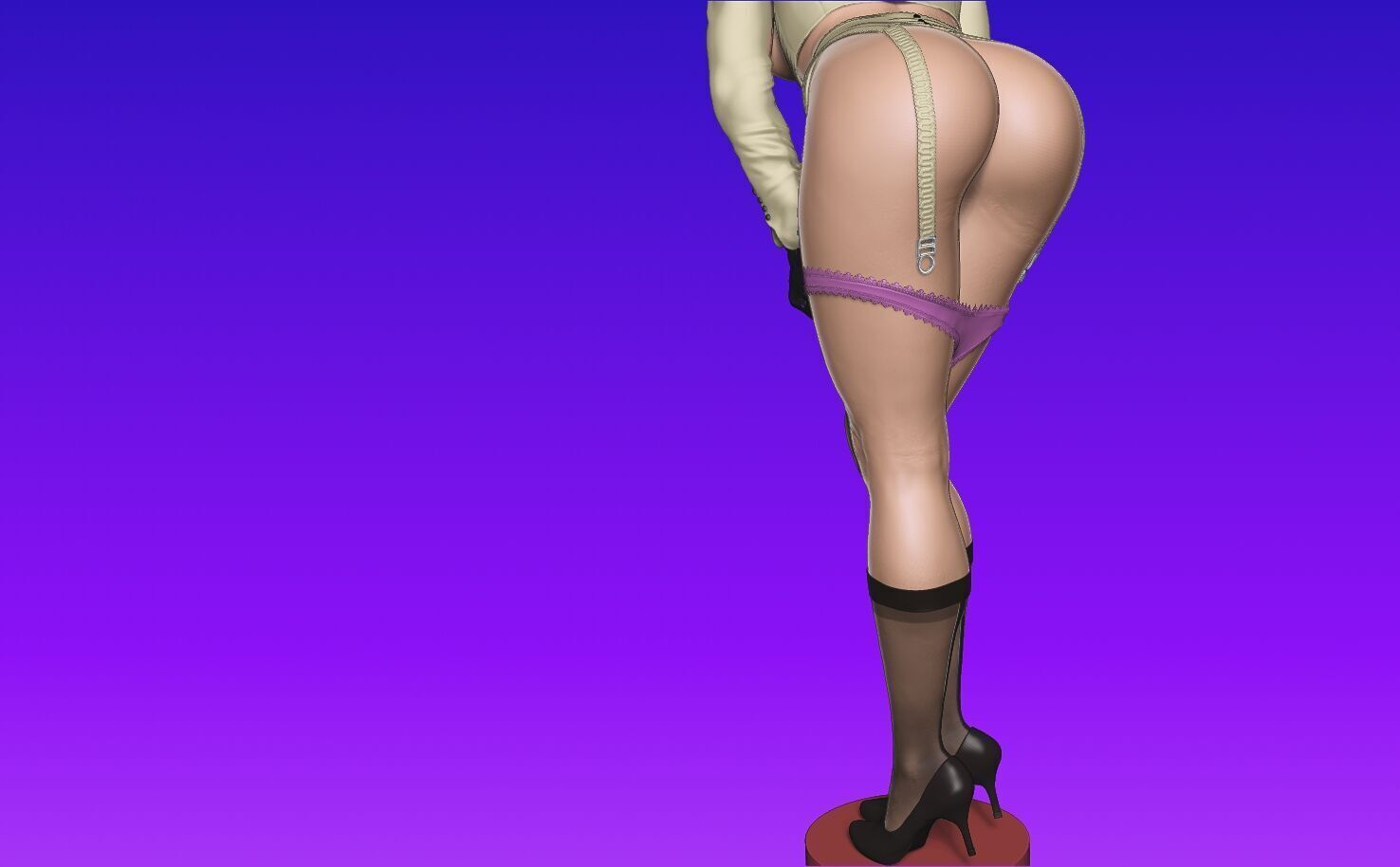 Lady Dimitrescu sexy pose undressing 3D print model_21