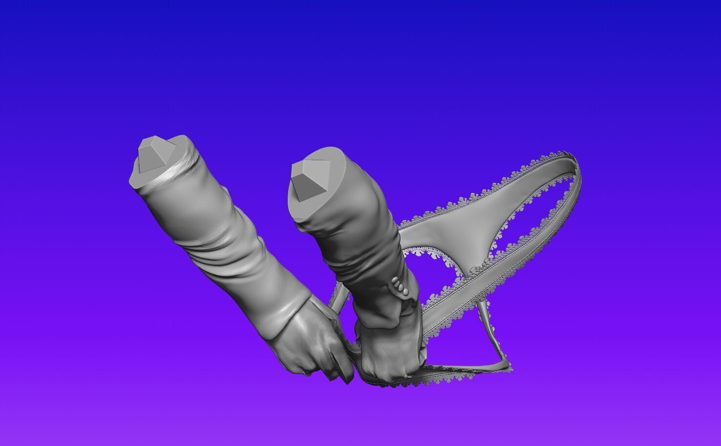 Lady Dimitrescu sexy pose undressing 3D print model_41