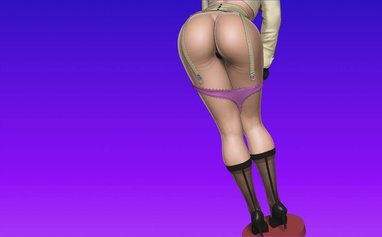 Lady Dimitrescu sexy pose undressing 3D print model_22