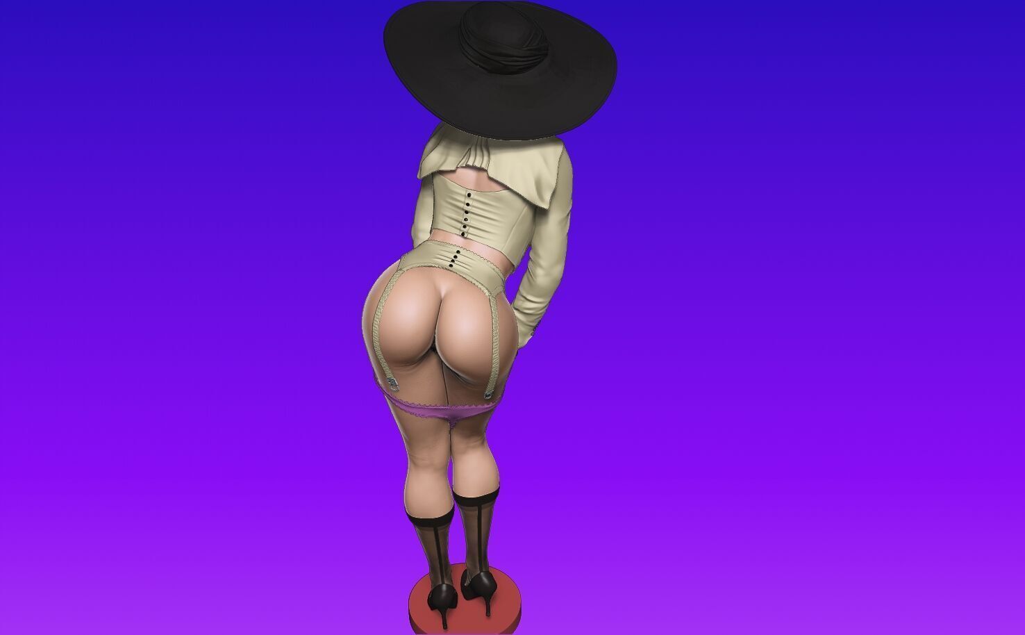Lady Dimitrescu sexy pose undressing 3D print model_14