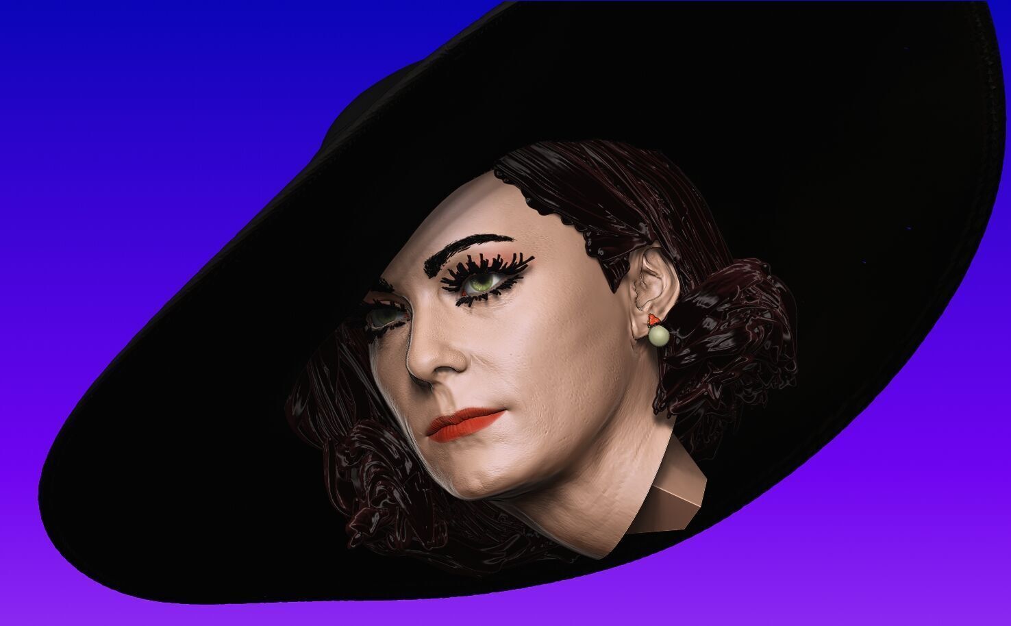 Lady Dimitrescu sexy pose undressing 3D print model_25