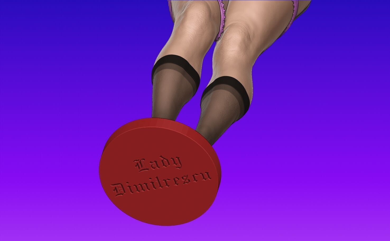 Lady Dimitrescu sexy pose undressing 3D print model_36