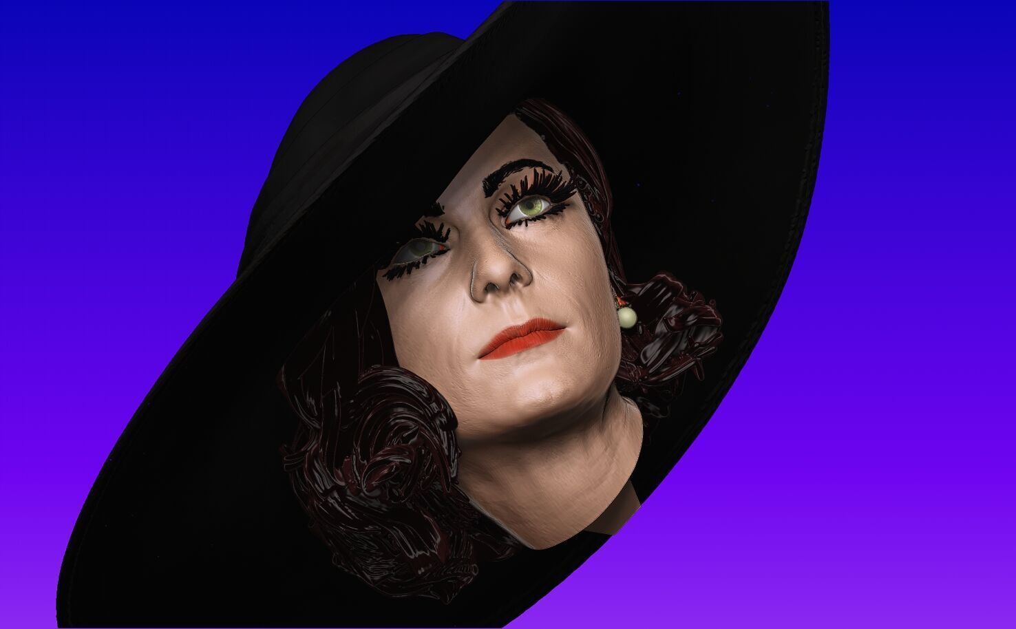 Lady Dimitrescu sexy pose undressing 3D print model_26