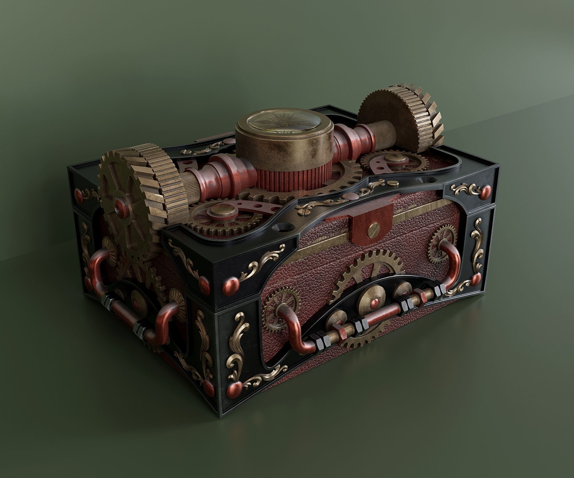 Steampunk style box 017 3D model_1