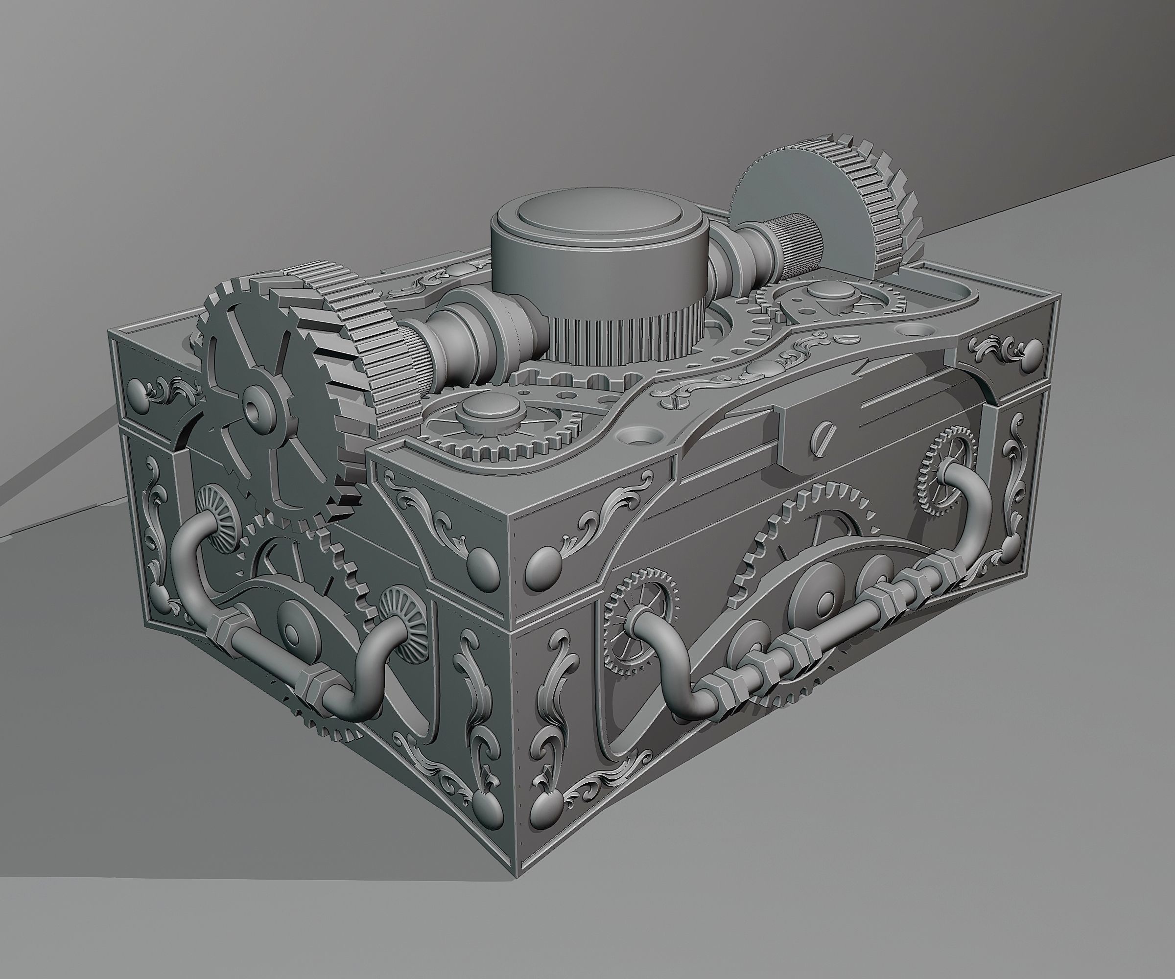 Steampunk style box 017 3D model_4