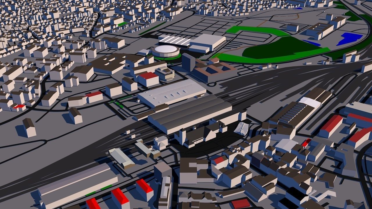 Oldenburg 15x15km 3D City Map 3D model_4