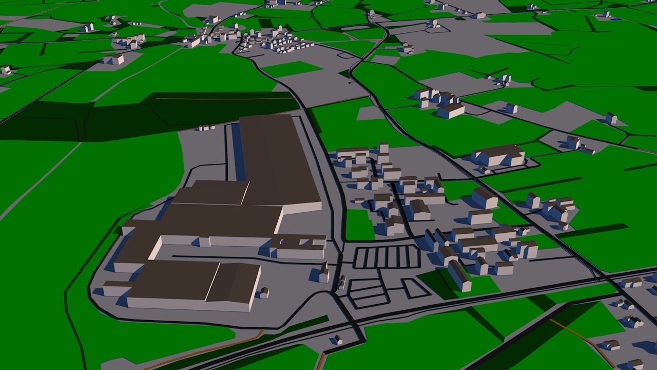 Oldenburg 15x15km 3D City Map 3D model_5