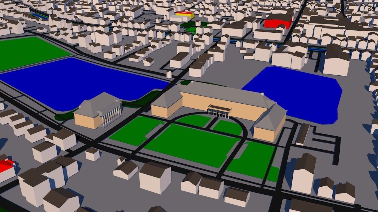 Oldenburg 15x15km 3D City Map 3D model_3