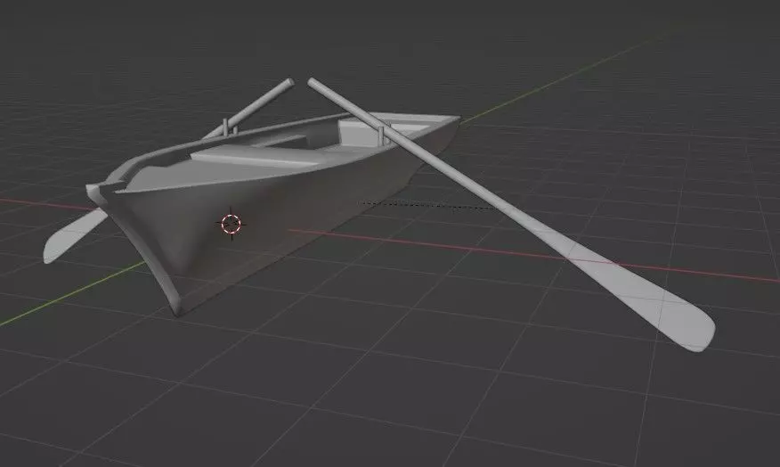 rowing boat Low-poly 3D model_0