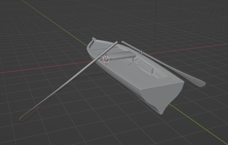 rowing boat Low-poly 3D model_2