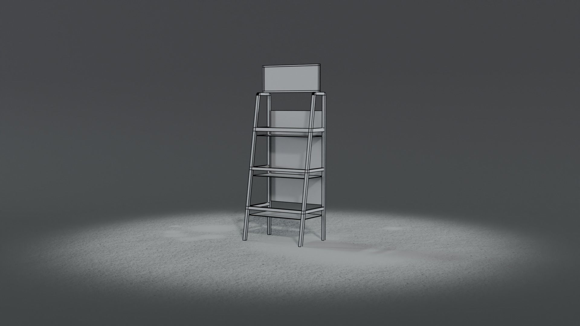 Motor Oil Stand Shelf Rack only - 3 Variants  New-Old-Aged Low-poly 3D model_12