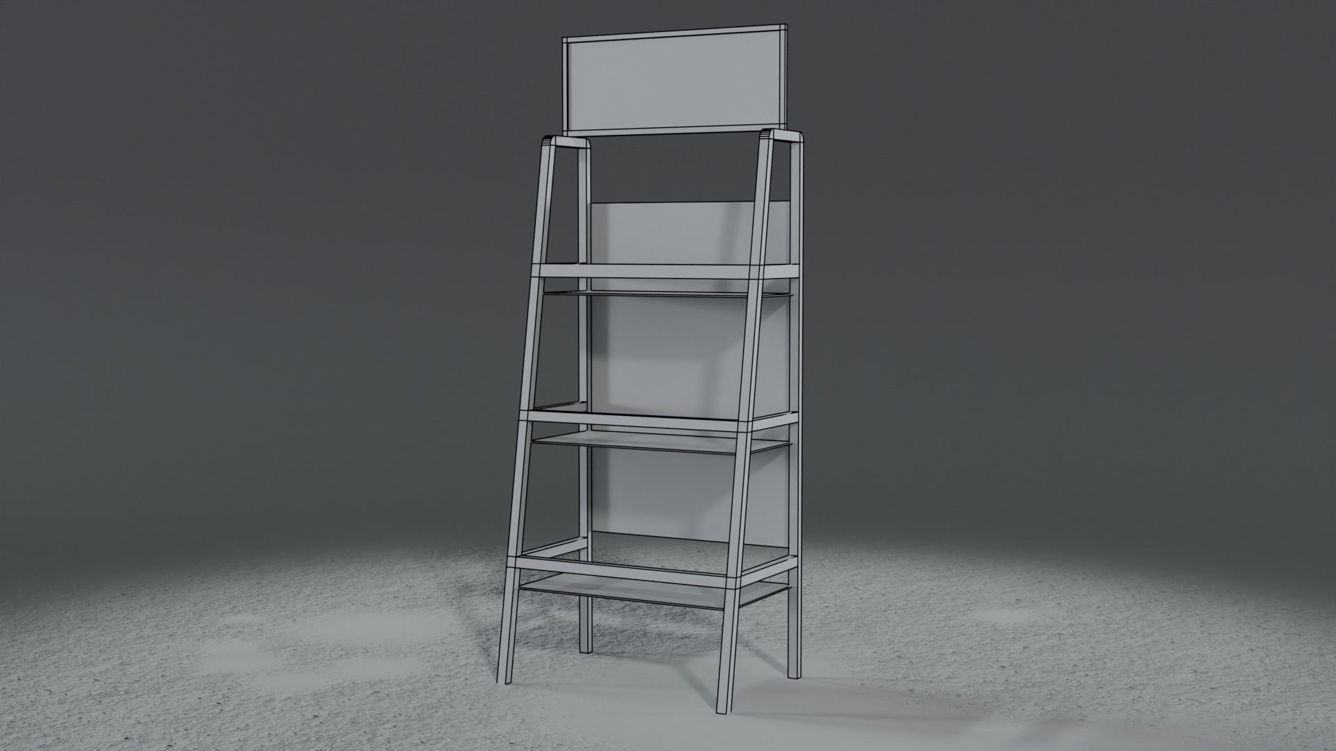 Motor Oil Stand Shelf Rack only - 3 Variants  New-Old-Aged Low-poly 3D model_7