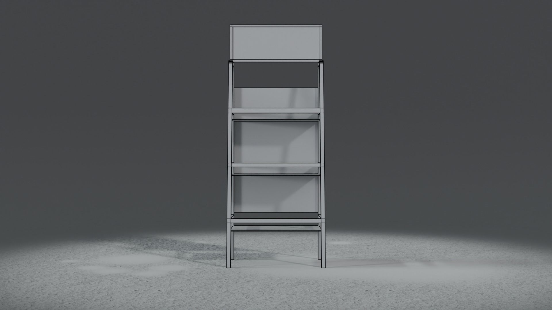 Motor Oil Stand Shelf Rack only - 3 Variants  New-Old-Aged Low-poly 3D model_17