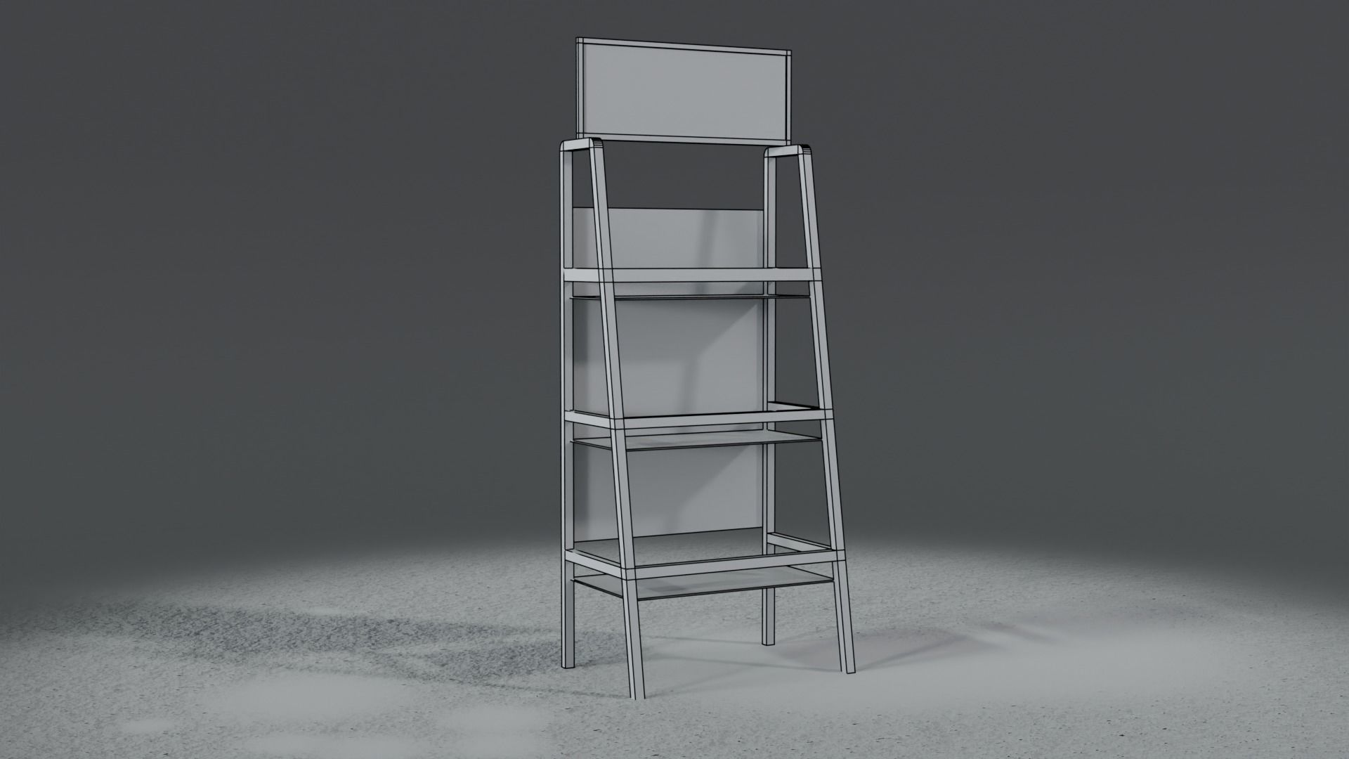 Motor Oil Stand Shelf Rack only - 3 Variants  New-Old-Aged Low-poly 3D model_27
