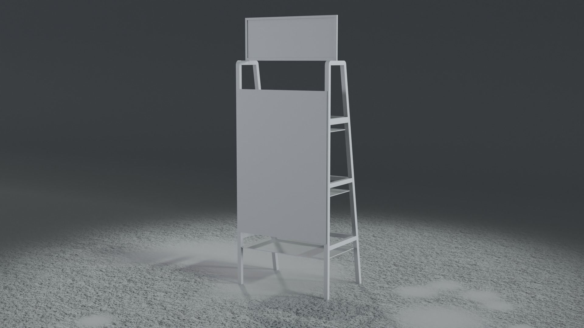 Motor Oil Stand Shelf Rack only - 3 Variants  New-Old-Aged Low-poly 3D model_21