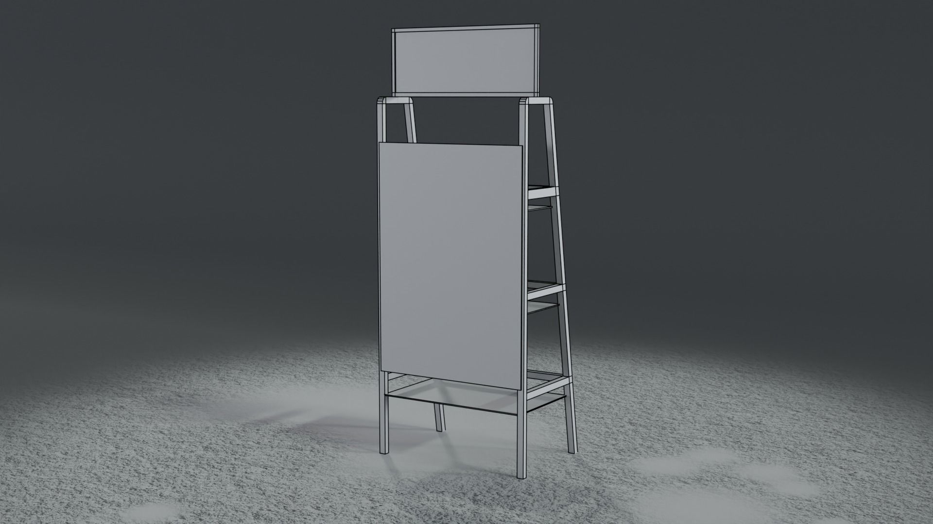 Motor Oil Stand Shelf Rack only - 3 Variants  New-Old-Aged Low-poly 3D model_22