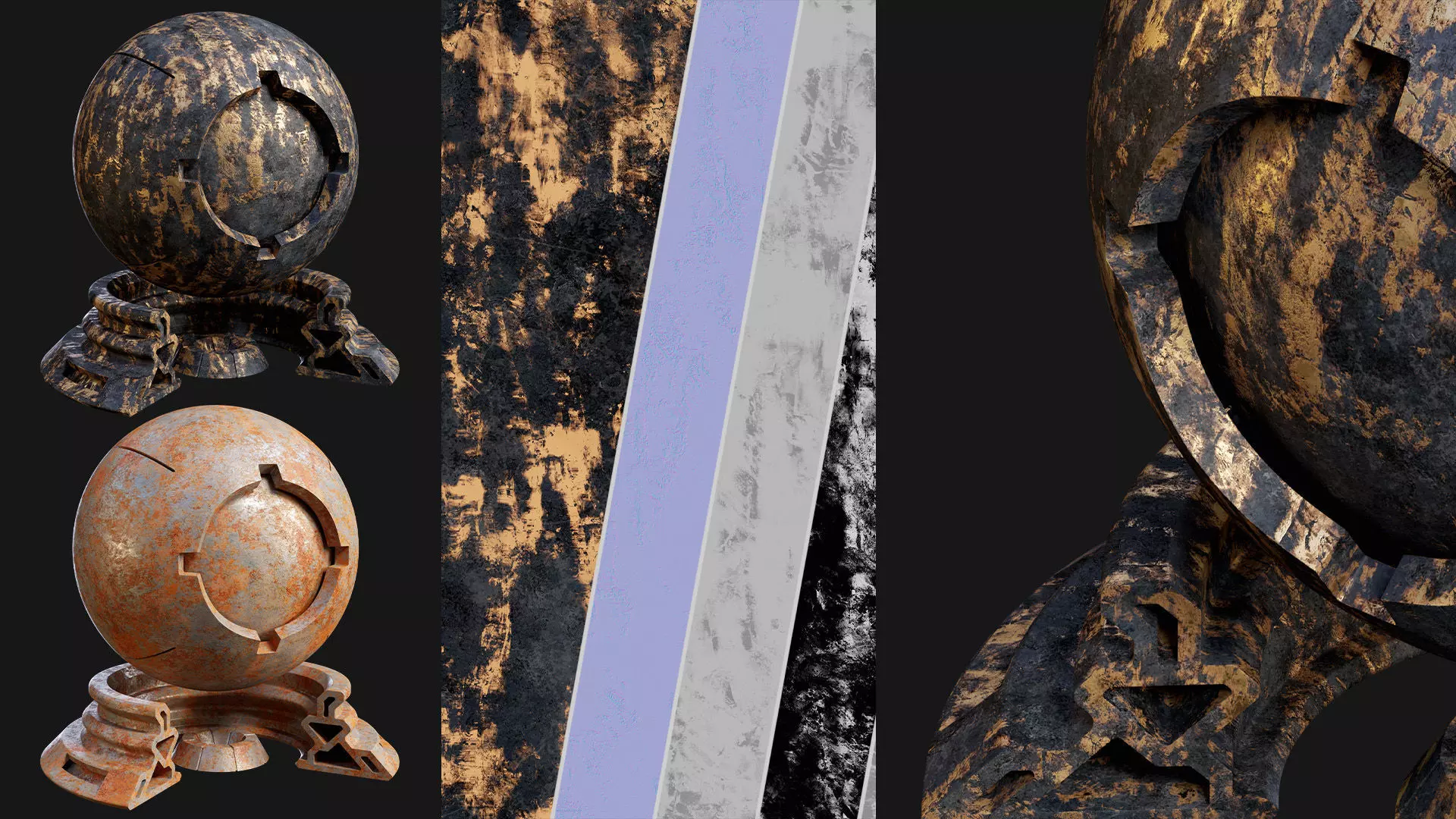 Plaster Patina Materials 05-06 - PBR - Seamless - 4k - SBSAR Low-poly 3D model_0